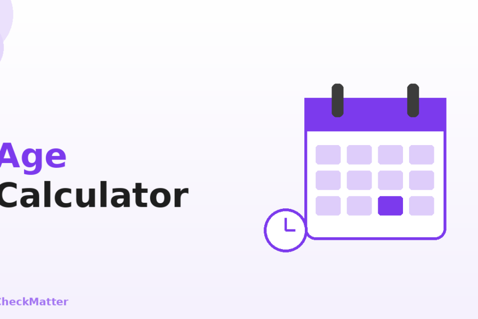 Age calculator illustration - flat icon of a calendar and clock