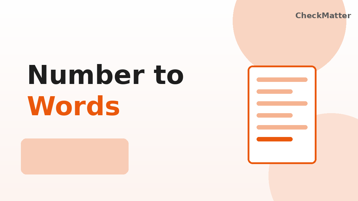 Number to Words Converter