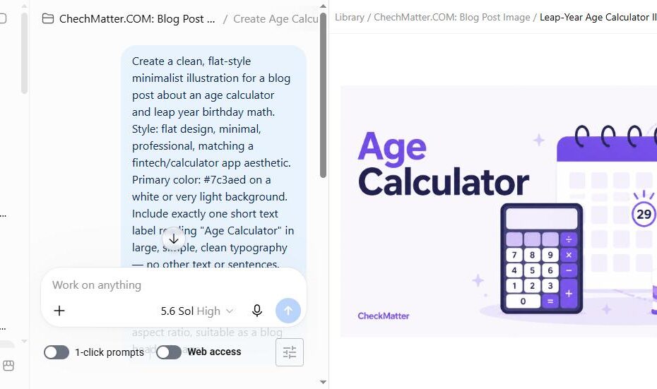 Age calculator illustration with calendar and leap year concept