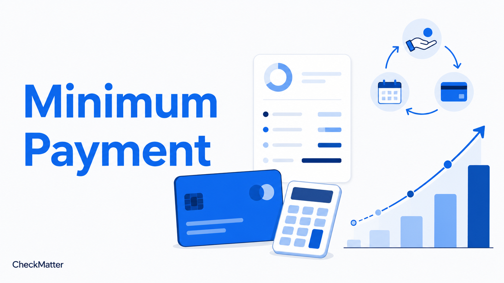 Illustration representing a credit card minimum payment and its impact on total interest cost