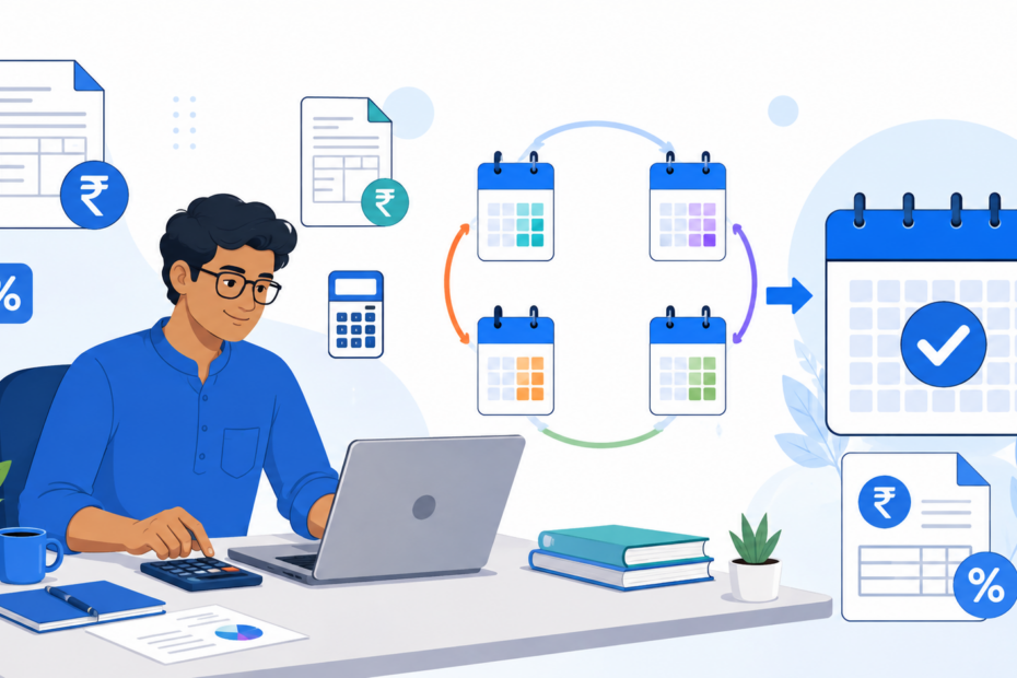 GST filing for freelancers quarterly vs annual comparison illustration