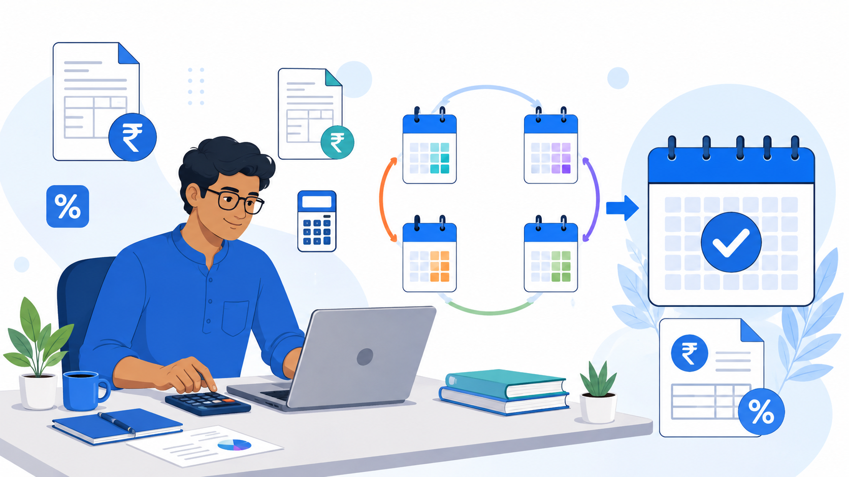 GST filing for freelancers quarterly vs annual comparison illustration
