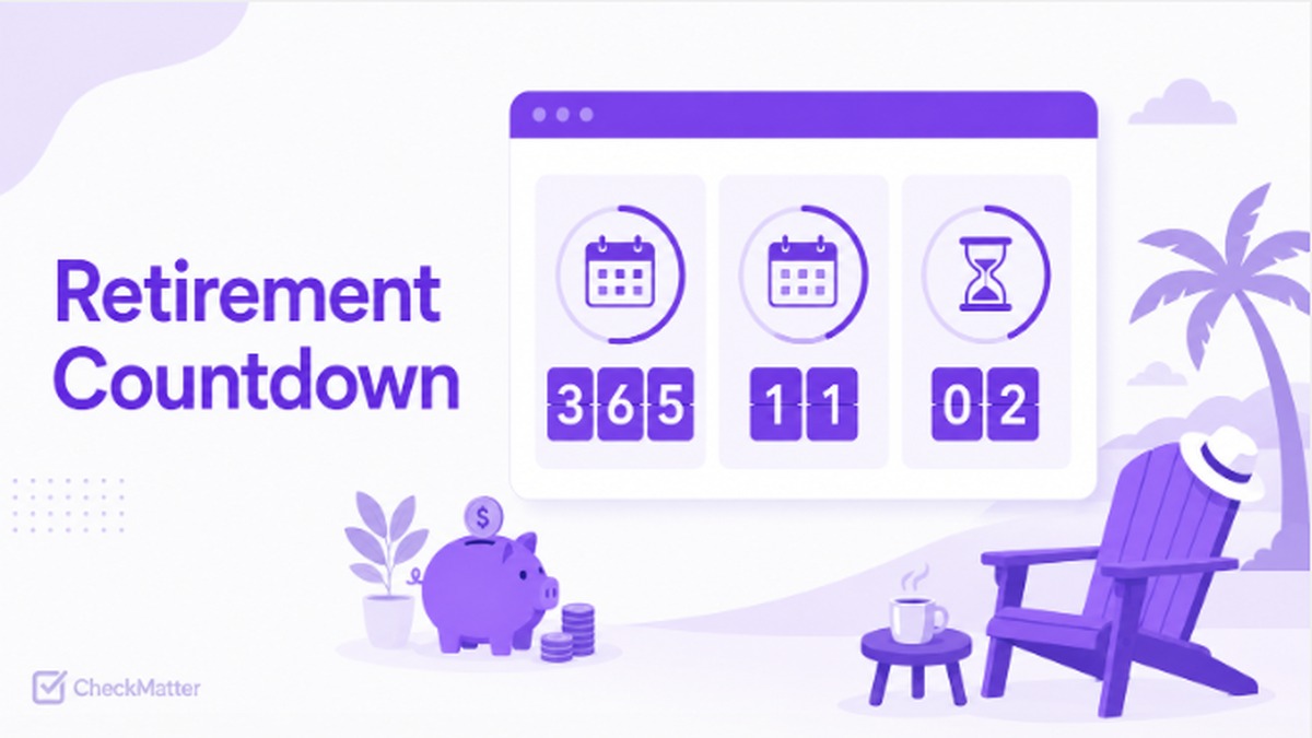 Retirement countdown calculator header illustration