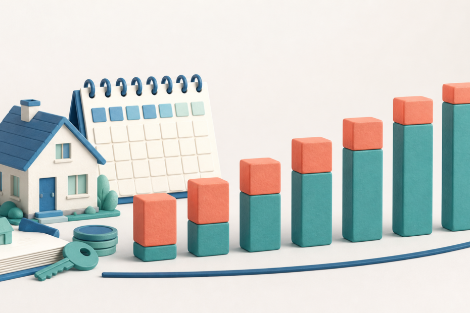 Loan amortization schedule showing interest falling and principal rising